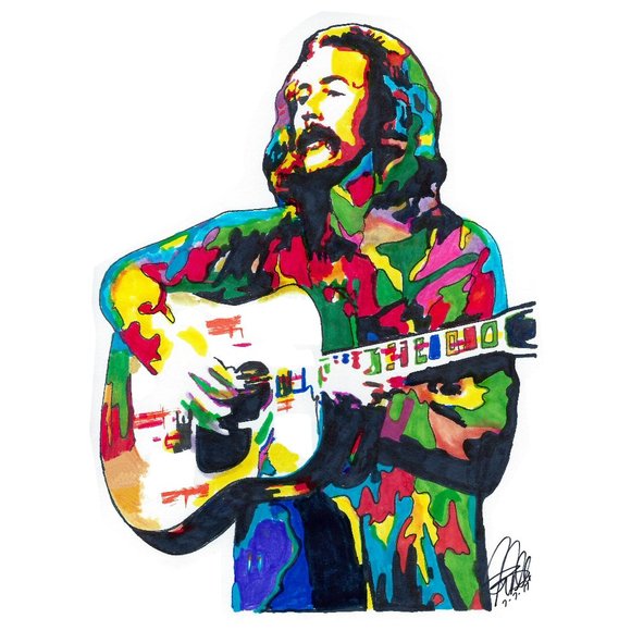 David Crosby The Byrds Crosby Stills Nash Music Print Poster Wall Art 18x24 - Picture 1 of 5